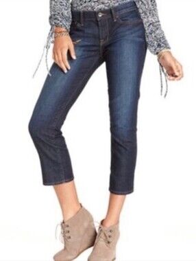 Lucky Brand Charlie Baby Boot Crop Jeans Women's 25 Dark Wash Stretch Denim